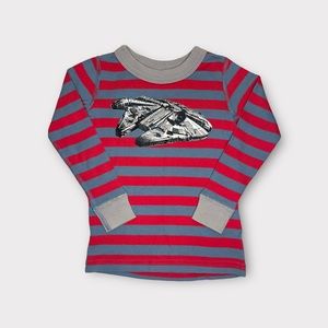 HA x Disney Star Wars Stripe Millennium Falcon Graphic Organic Pajama Top